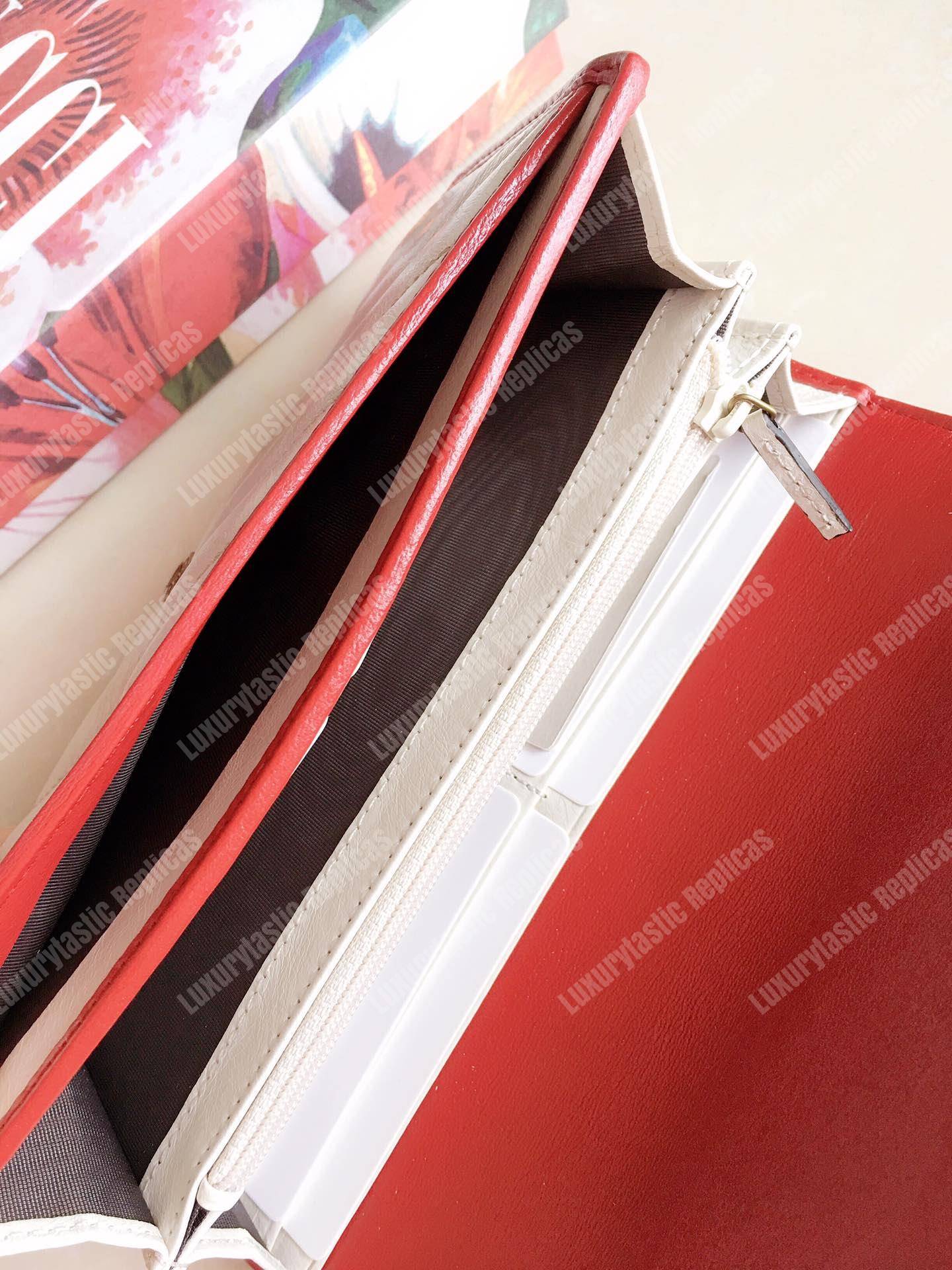 G*u*i gg marmont zip around wallet white matelassé