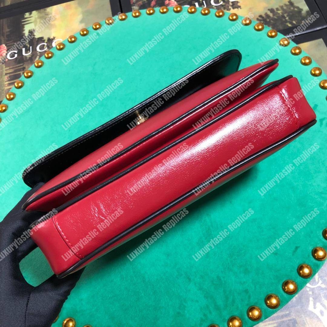 G*u*i leather small shoulder bag red