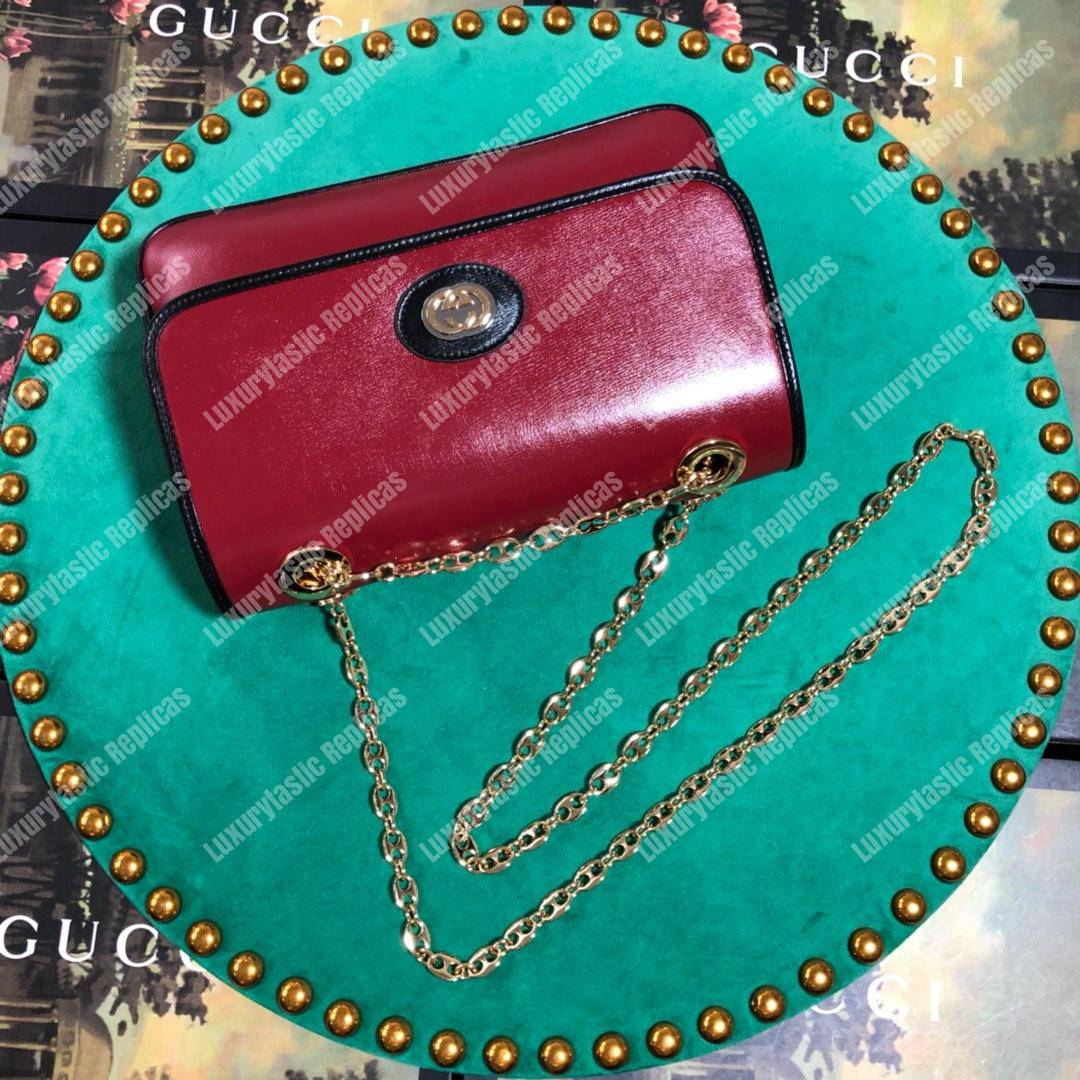 G*u*i leather small shoulder bag red