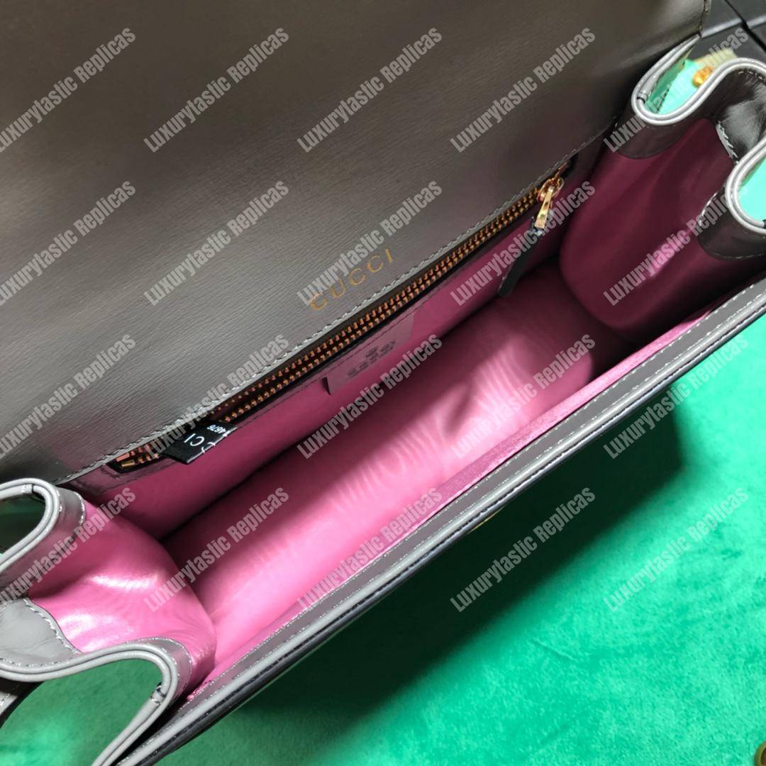 G*u*i small leather shoulder bag dusty grey