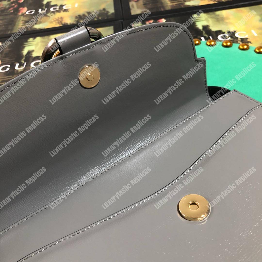 G*u*i small leather shoulder bag dusty grey