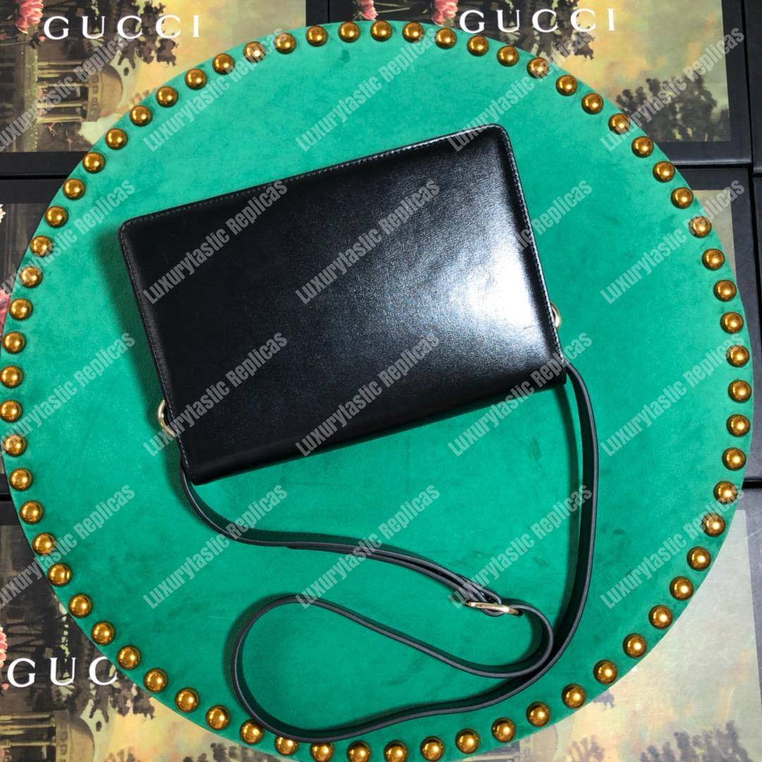 G*u*i small leather shoulder bag black