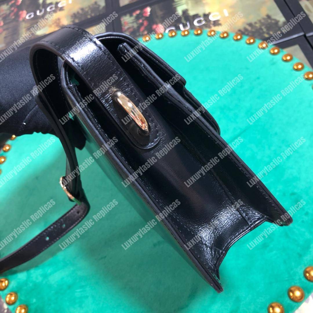 G*u*i small leather shoulder bag black