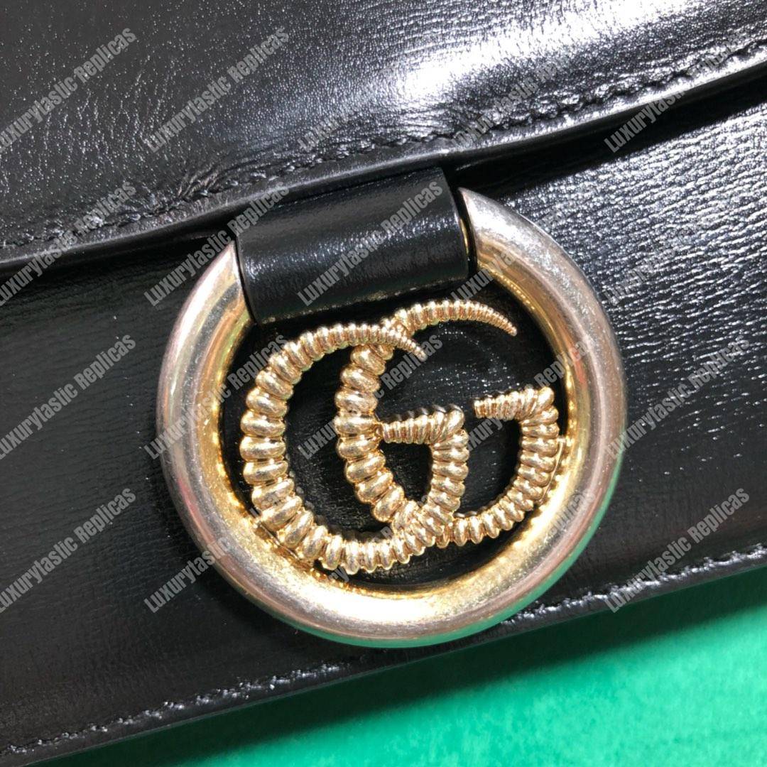 G*u*i small leather shoulder bag black