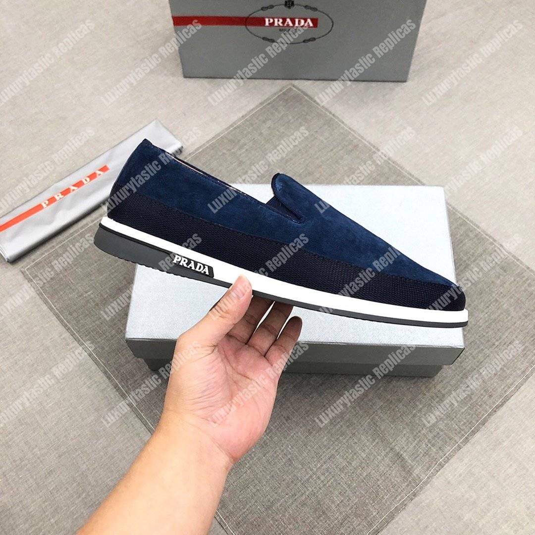 Pra*a technical nylon slip-ons blue