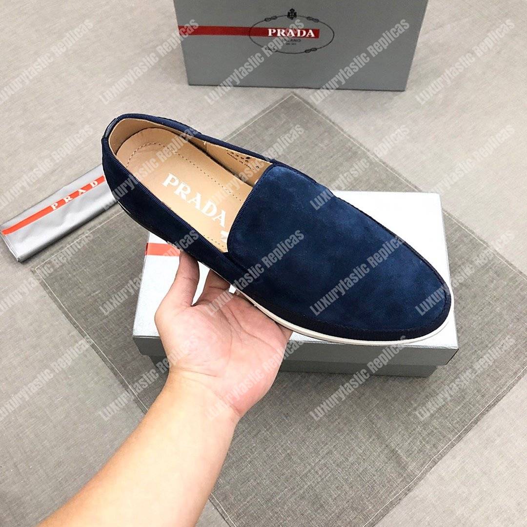 Pra*a technical nylon slip-ons blue