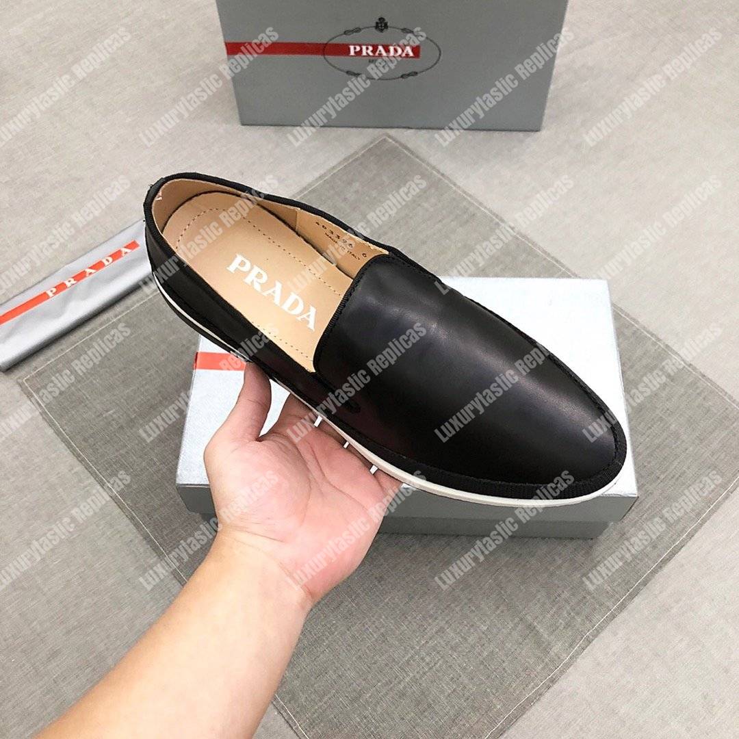 Pra*a technical nylon slip-ons black