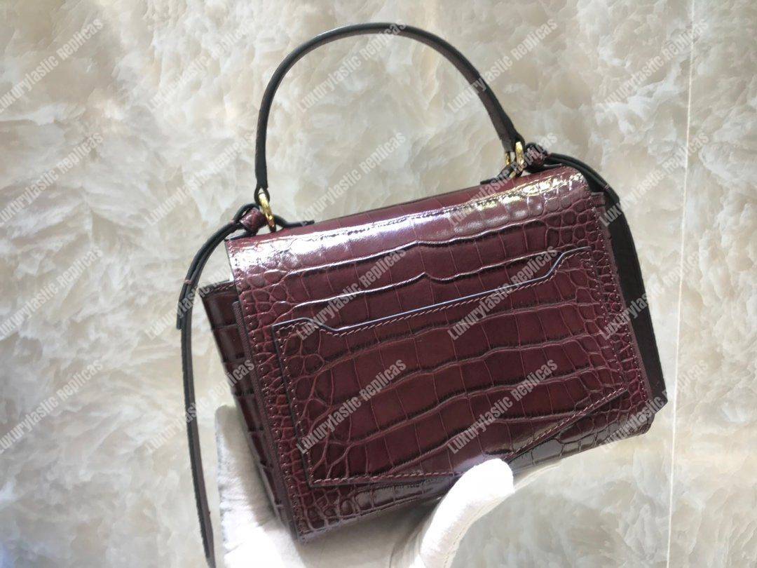 Givenchy Small Eden Bag In Eggplant Crocodile Effect Leather
