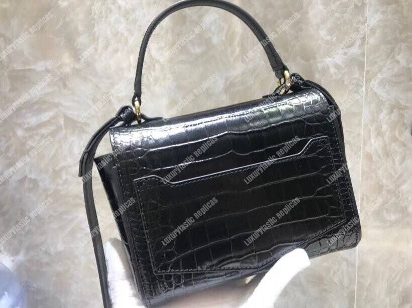 Givenchy Small Eden Bag In Black Crocodile Effect Leather
