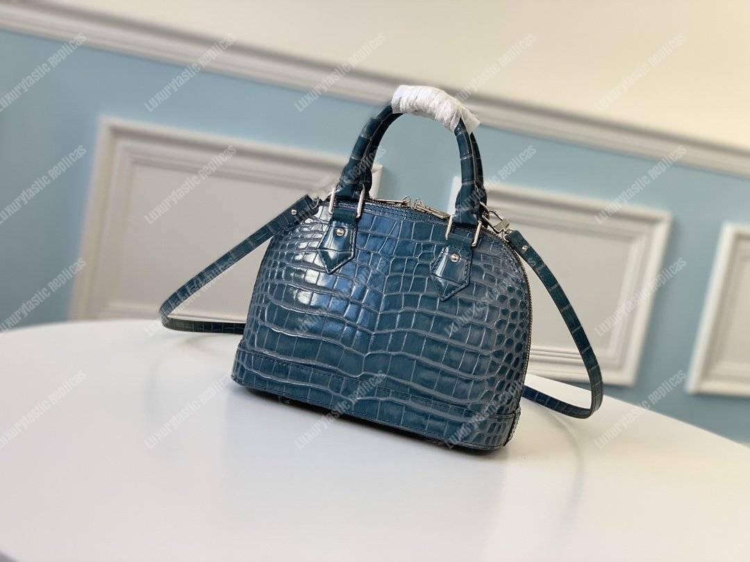 LV Alma BB Crocodilien Brillant Ocean Blue