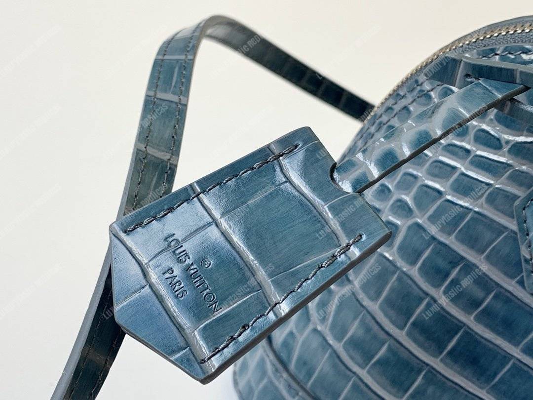 LV Alma BB Crocodilien Brillant Ocean Blue