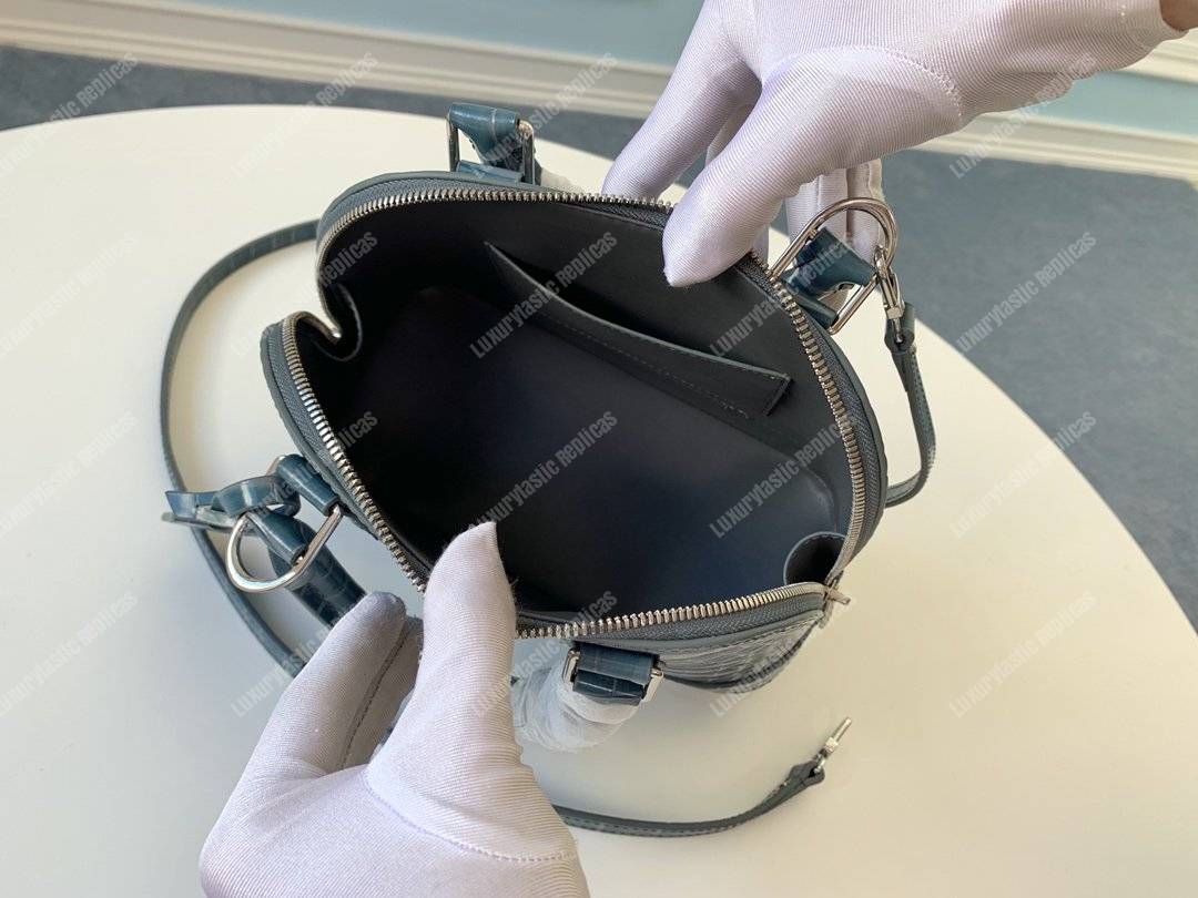 LV Alma BB Crocodilien Brillant Ocean Blue