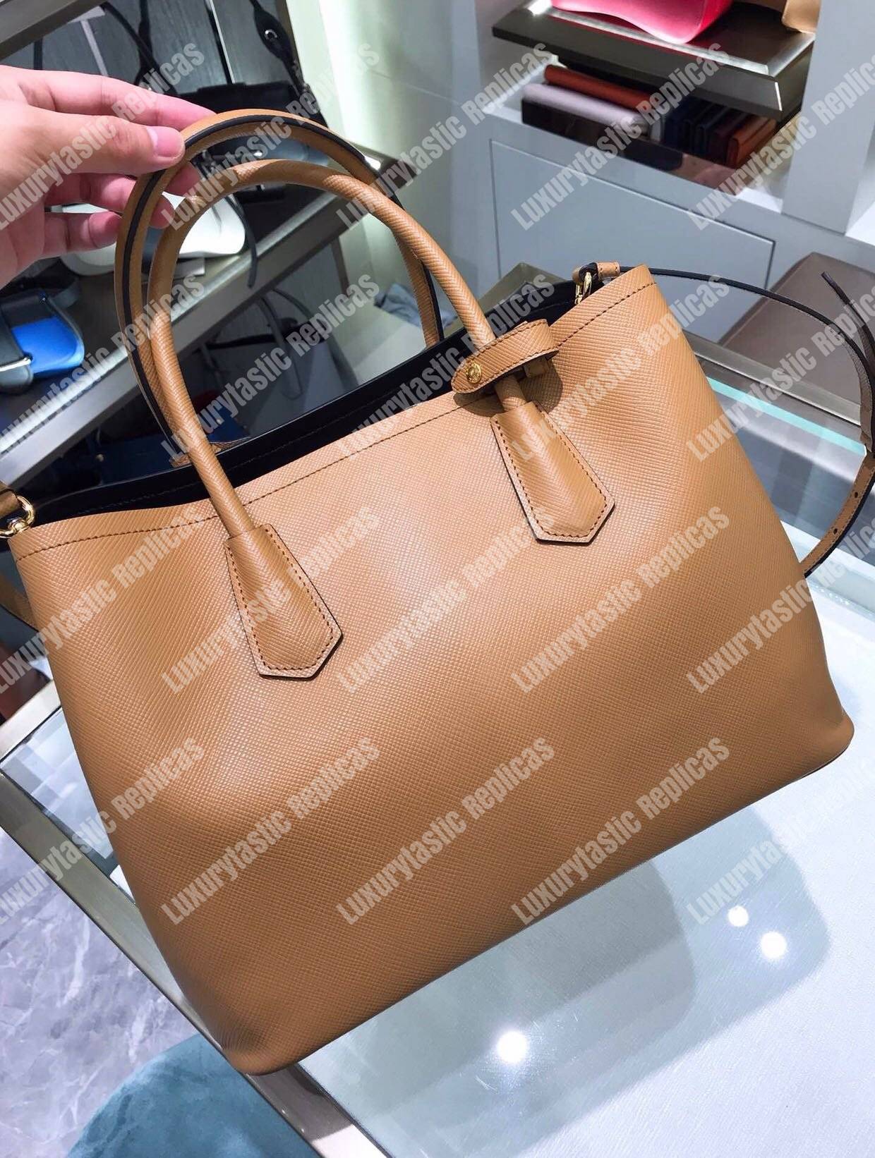 Pra*a double medium bag brown