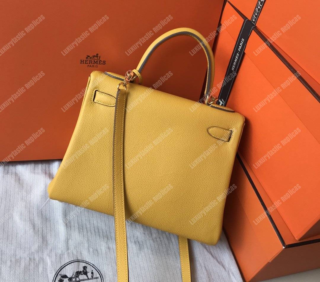 H**mes kelly 32 togo yellow soleil gold-toned hardware