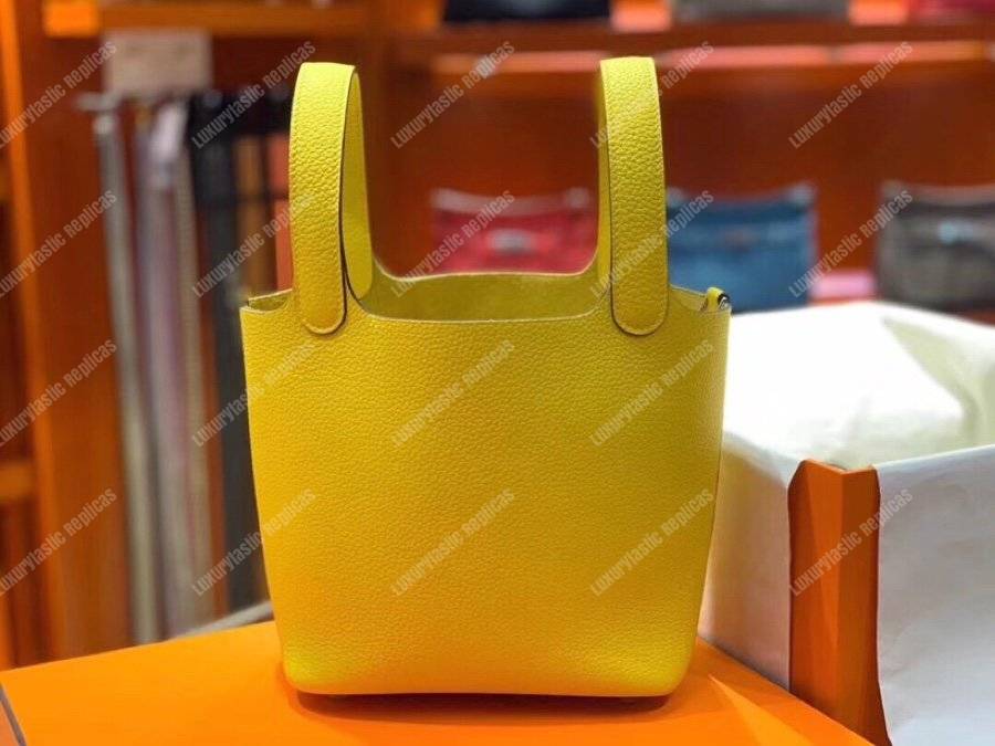 H**mes picotin 22 clemence jaune palladium hardware