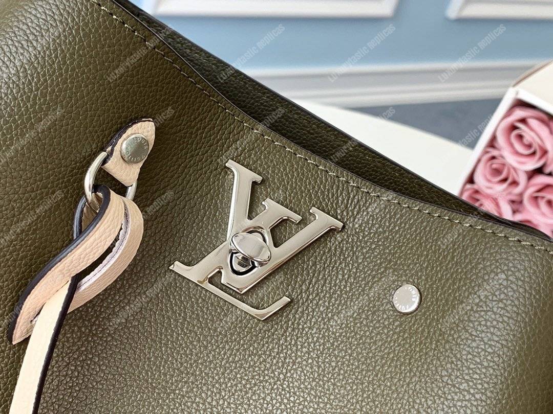 LV LockMe Bucket Laurier Toffee Latte Black