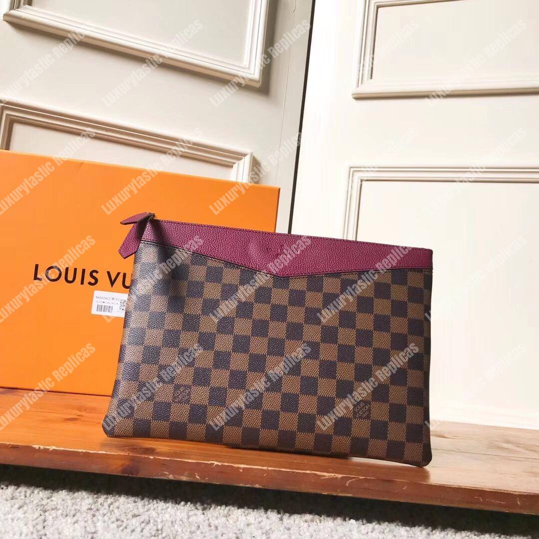LV Daily Pouch Damier Ebene Raisin