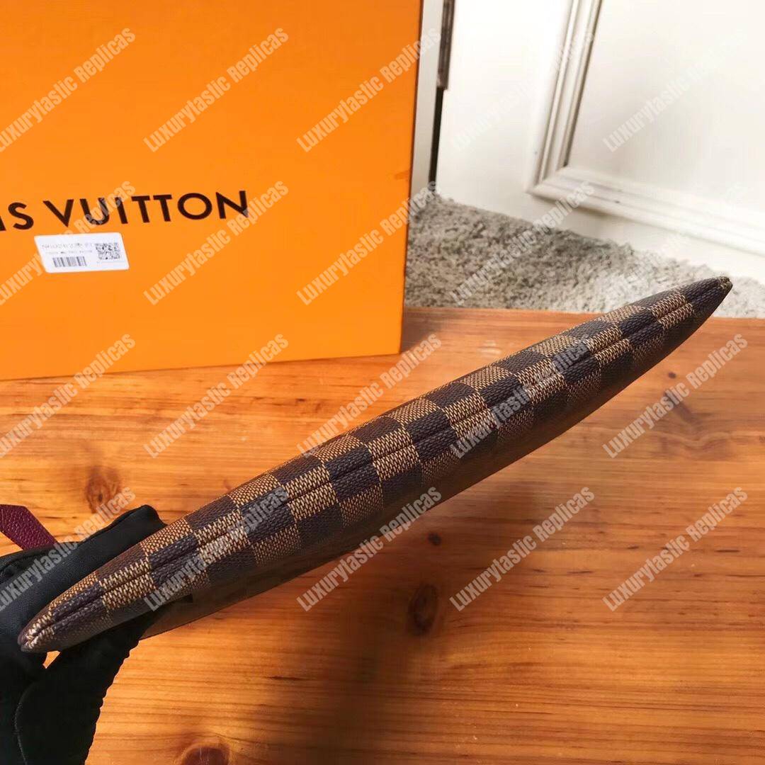 LV Daily Pouch Damier Ebene Raisin