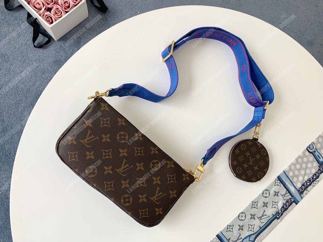 LV Multi Pochette Accessoires Digital Exclusive Prelaunch Monogram Blue