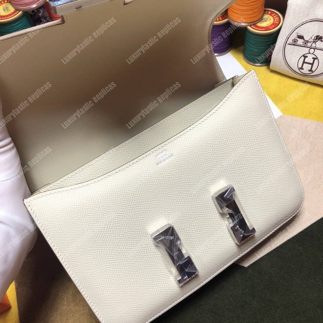 H**mes constance 18 bag epsom gris perle palladium-hardware