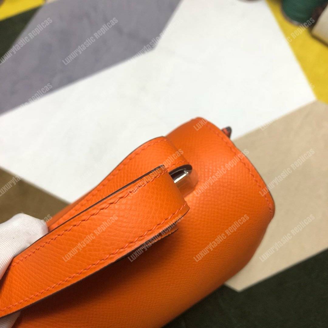 H**mes constance 18 bag epsom orange palladium-hardware