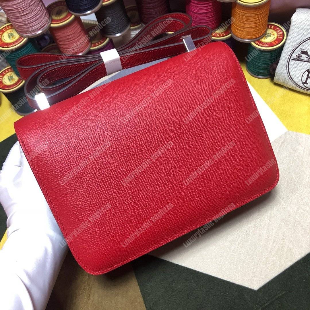 H**mes constance 18 bag epsom rouge red palladium-hardware