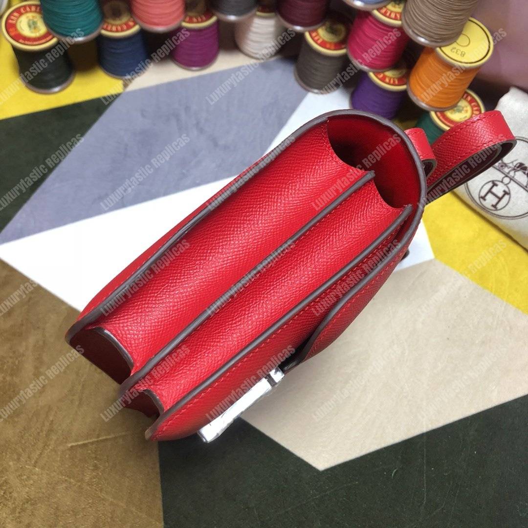 H**mes constance 18 bag epsom rouge red palladium-hardware