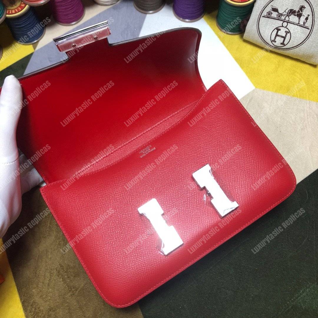 H**mes constance 18 bag epsom rouge red palladium-hardware