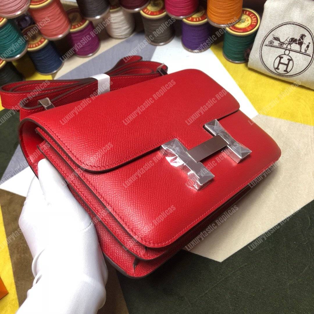 H**mes constance 18 bag epsom rouge red palladium-hardware