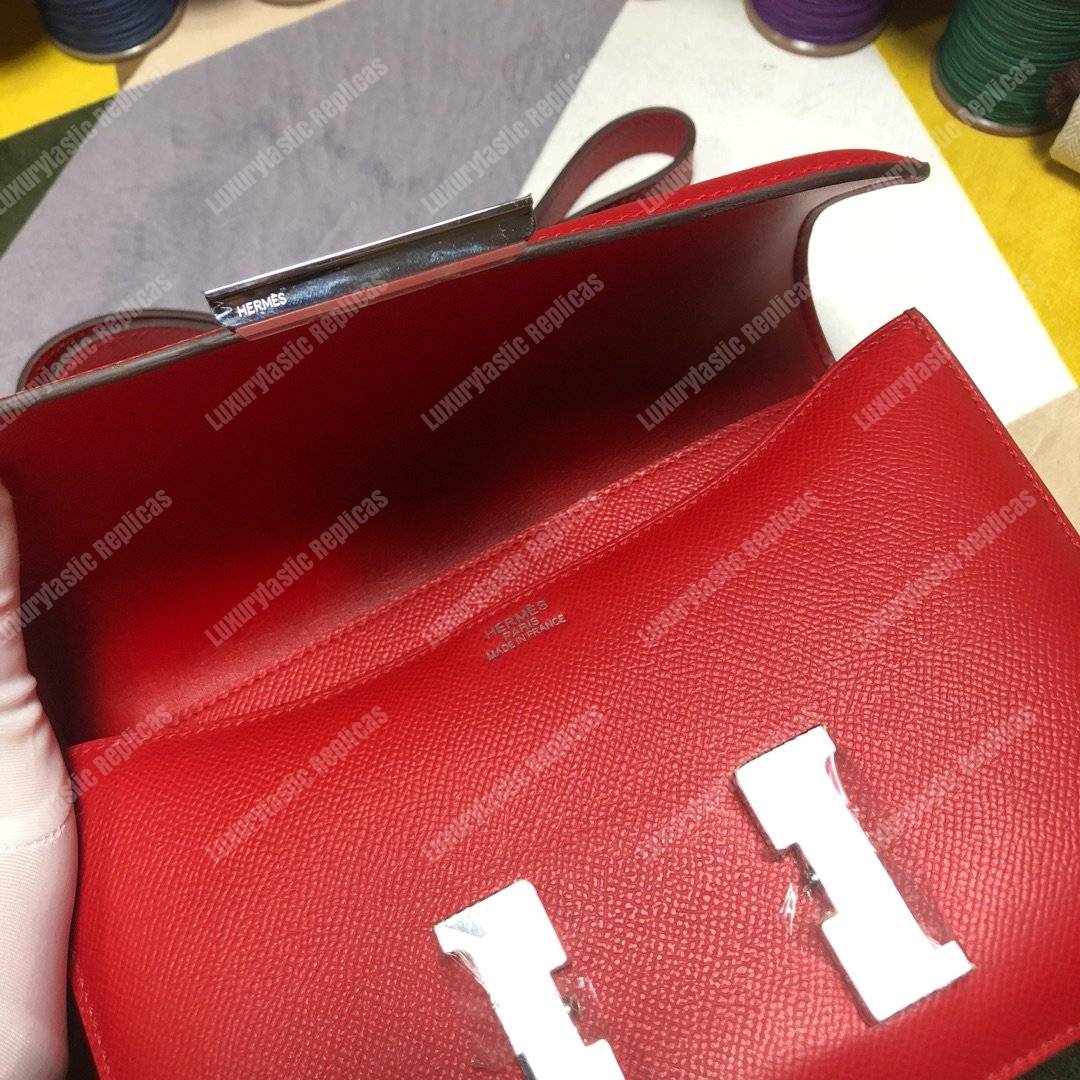 H**mes constance 18 bag epsom rouge red palladium-hardware