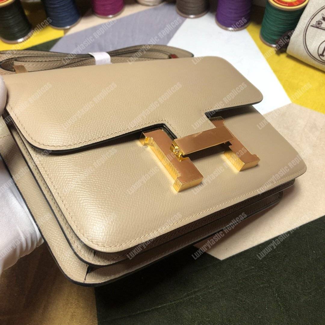 H**mes constance 18 bag epsom etoupe gold-hardware
