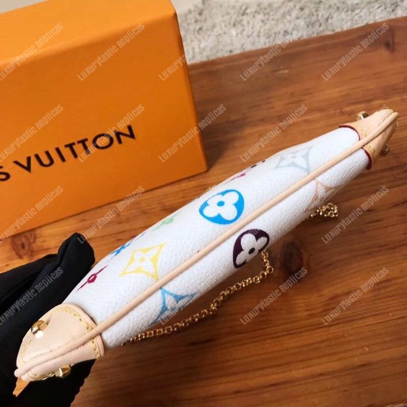 LV Monogram Pochete Milla MM Multicolor White