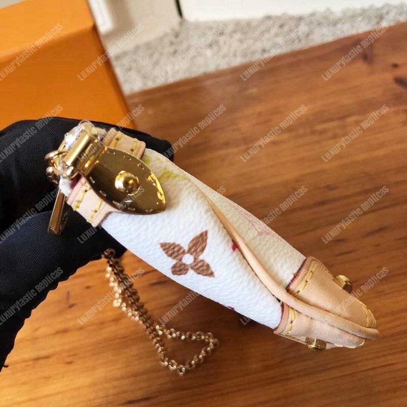 LV Monogram Pochete Milla MM Multicolor White