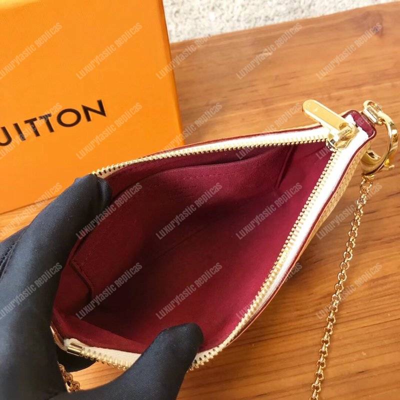 LV Monogram Pochete Milla MM Multicolor White