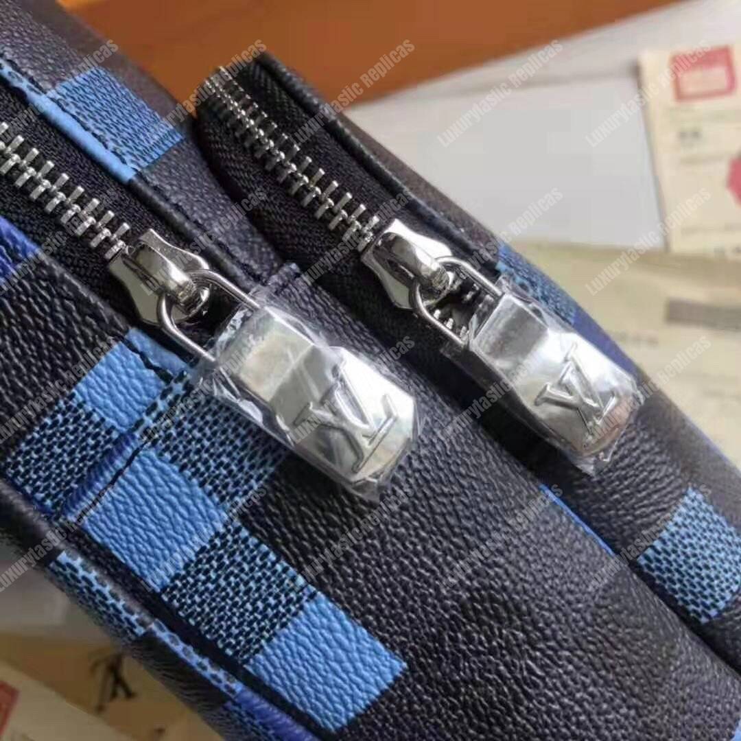 LV Avenue Sling Bag Damier Graphite Pixel Coated Canvas Blue