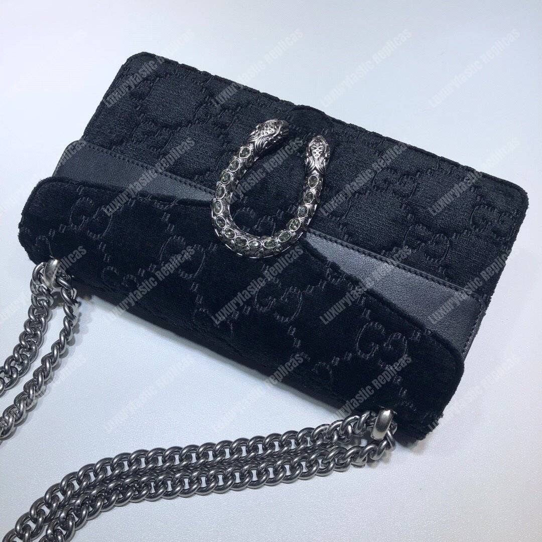 G*u*i dionysus gg velvet small shoulder bag black