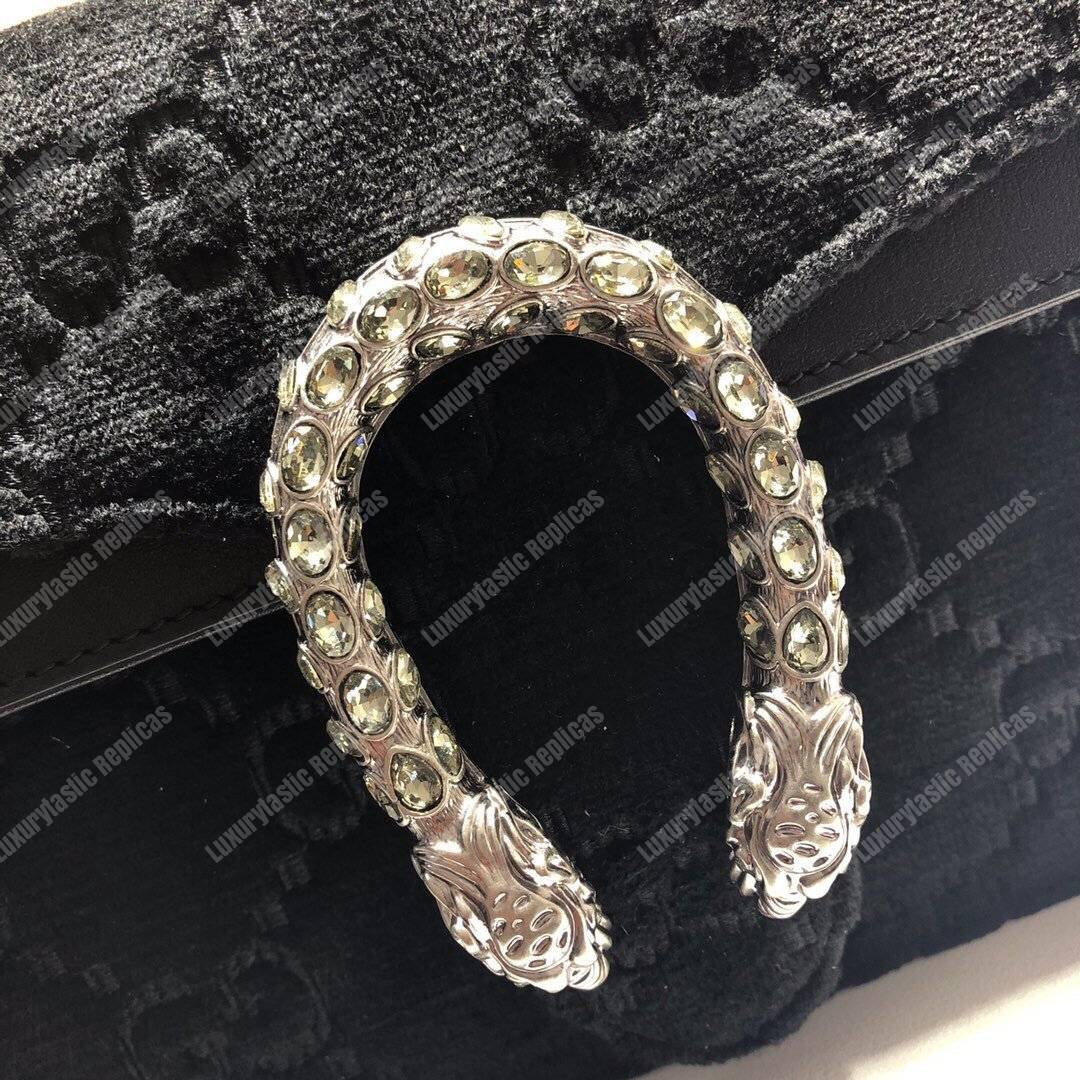 G*u*i dionysus gg velvet small shoulder bag black