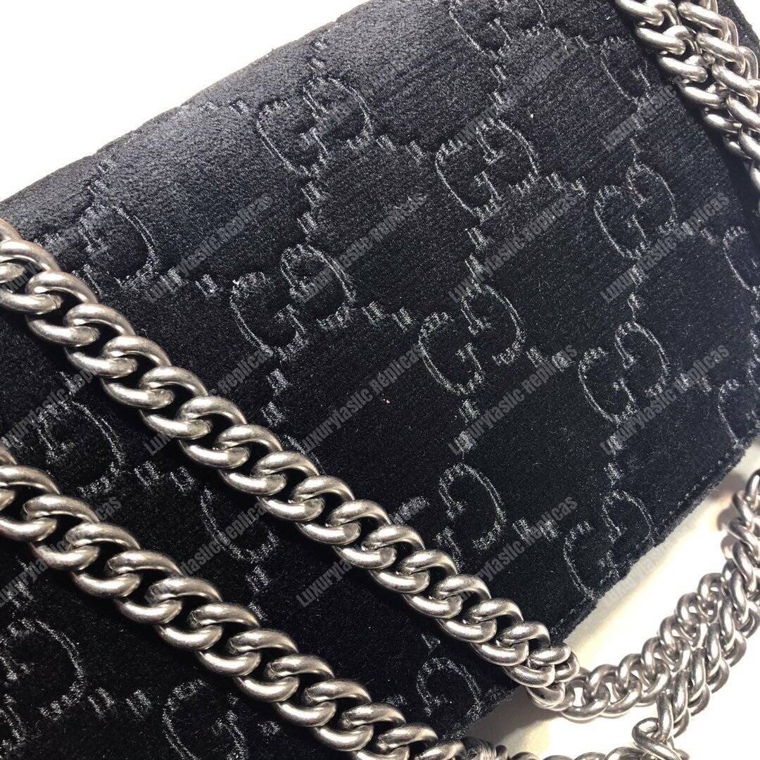 G*u*i dionysus gg velvet small shoulder bag black