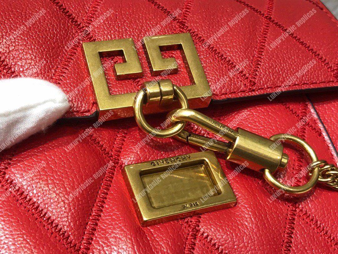 Givenchy Mini Pocket Bag In Diamond Quilted Leather Red