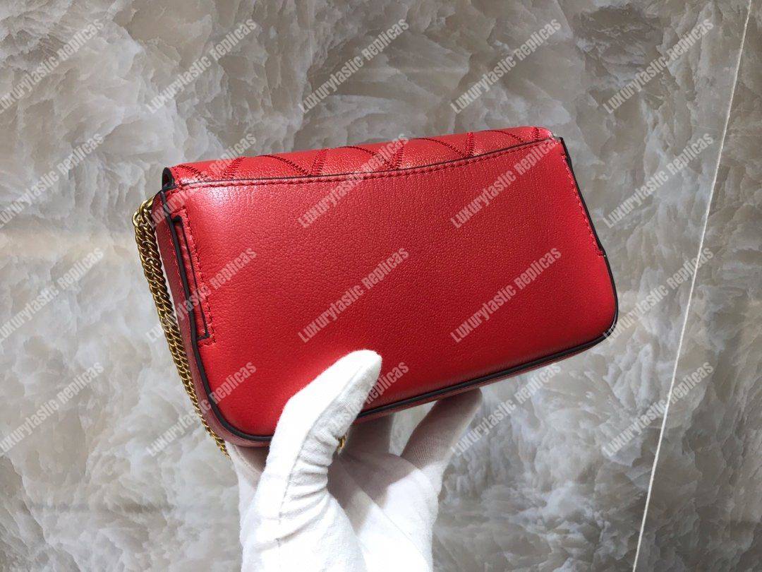 Givenchy Mini Pocket Bag In Diamond Quilted Leather Red