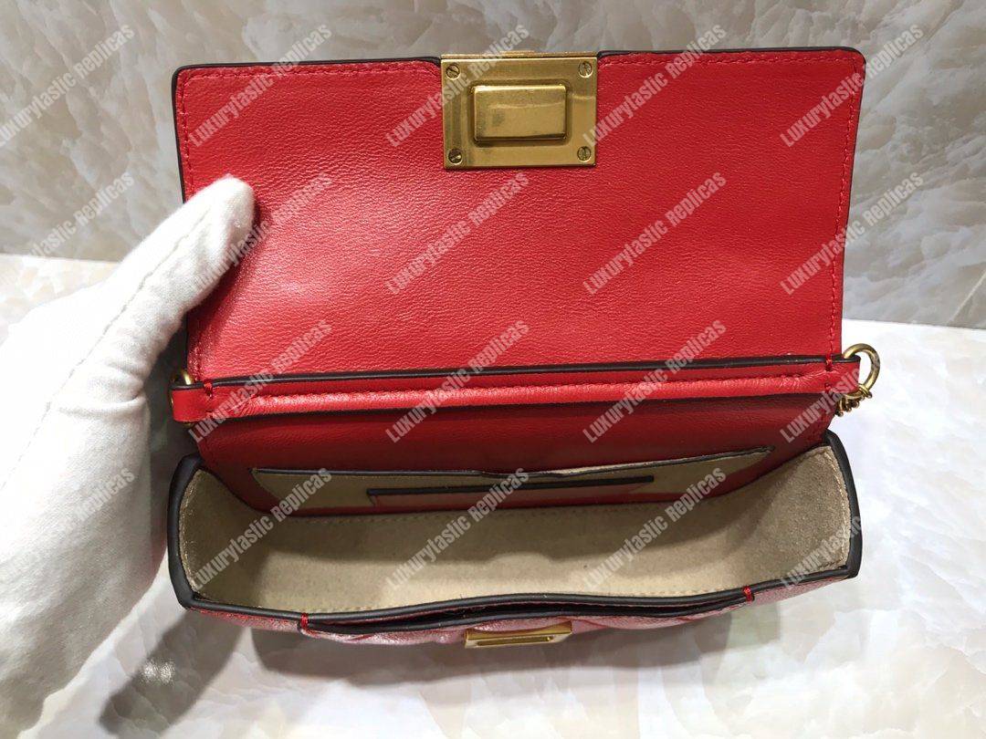 Givenchy Mini Pocket Bag In Diamond Quilted Leather Red