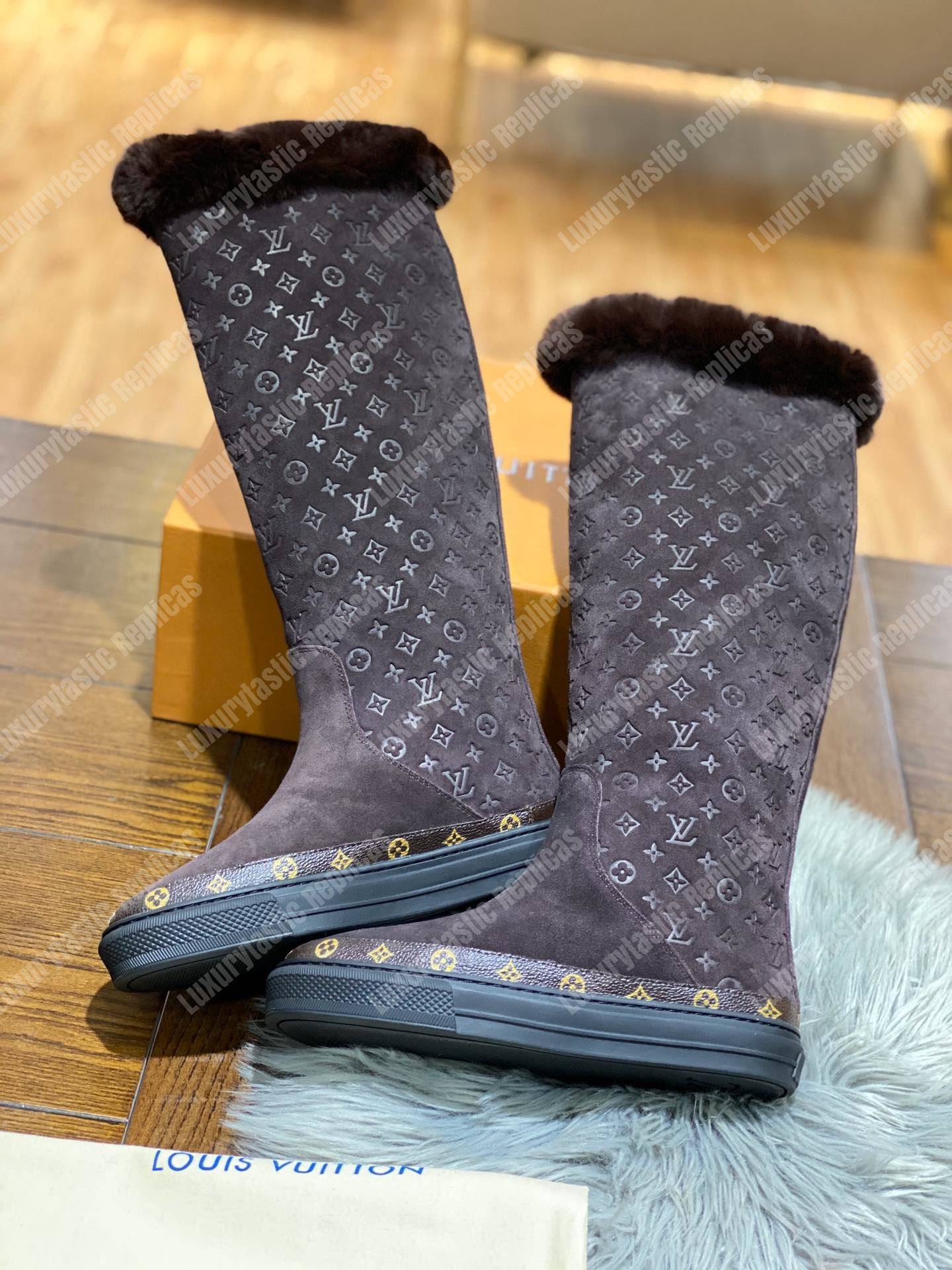 LV Snowball Flat Half Boot Brown