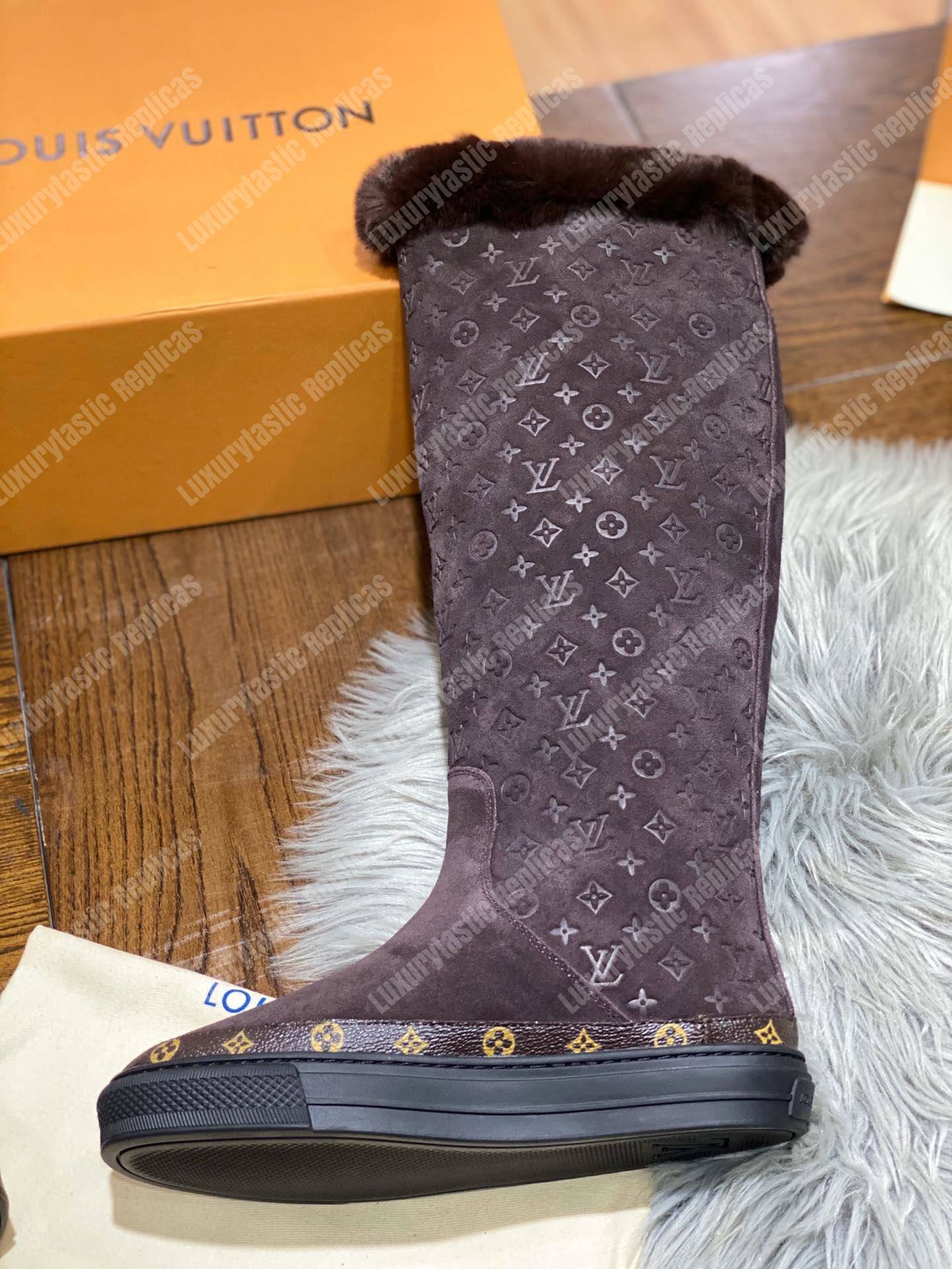 LV Snowball Flat Half Boot Brown