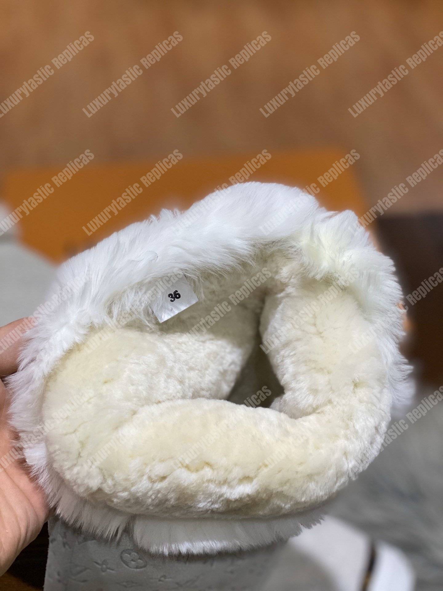 LV Snowball Flat Half Boot White