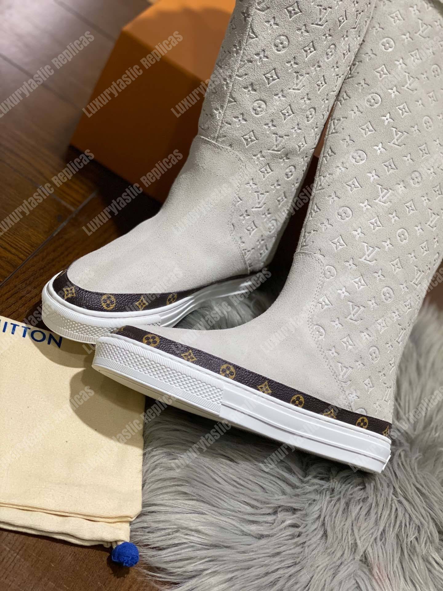 LV Snowball Flat Half Boot White