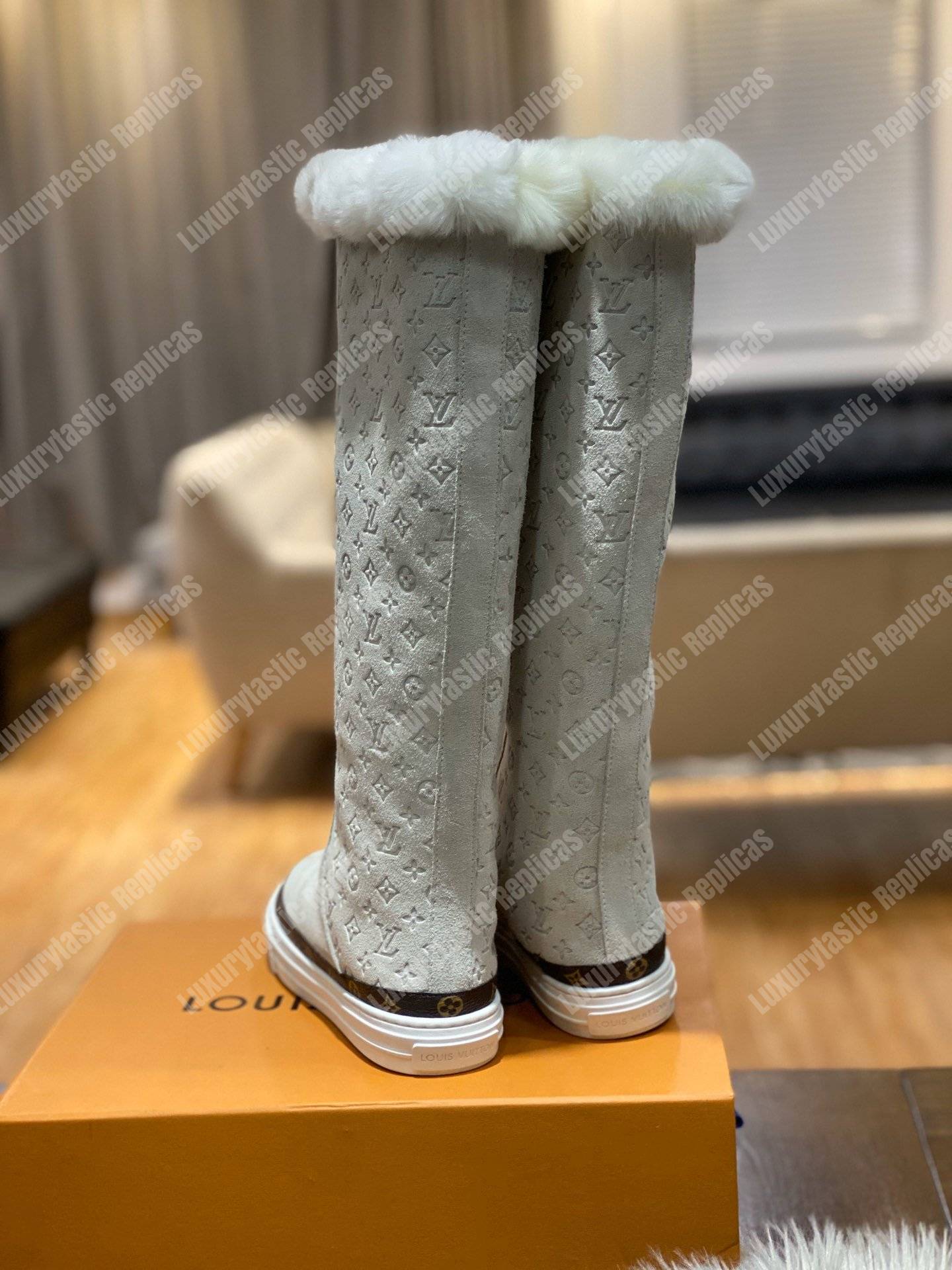 LV Snowball Flat Half Boot White