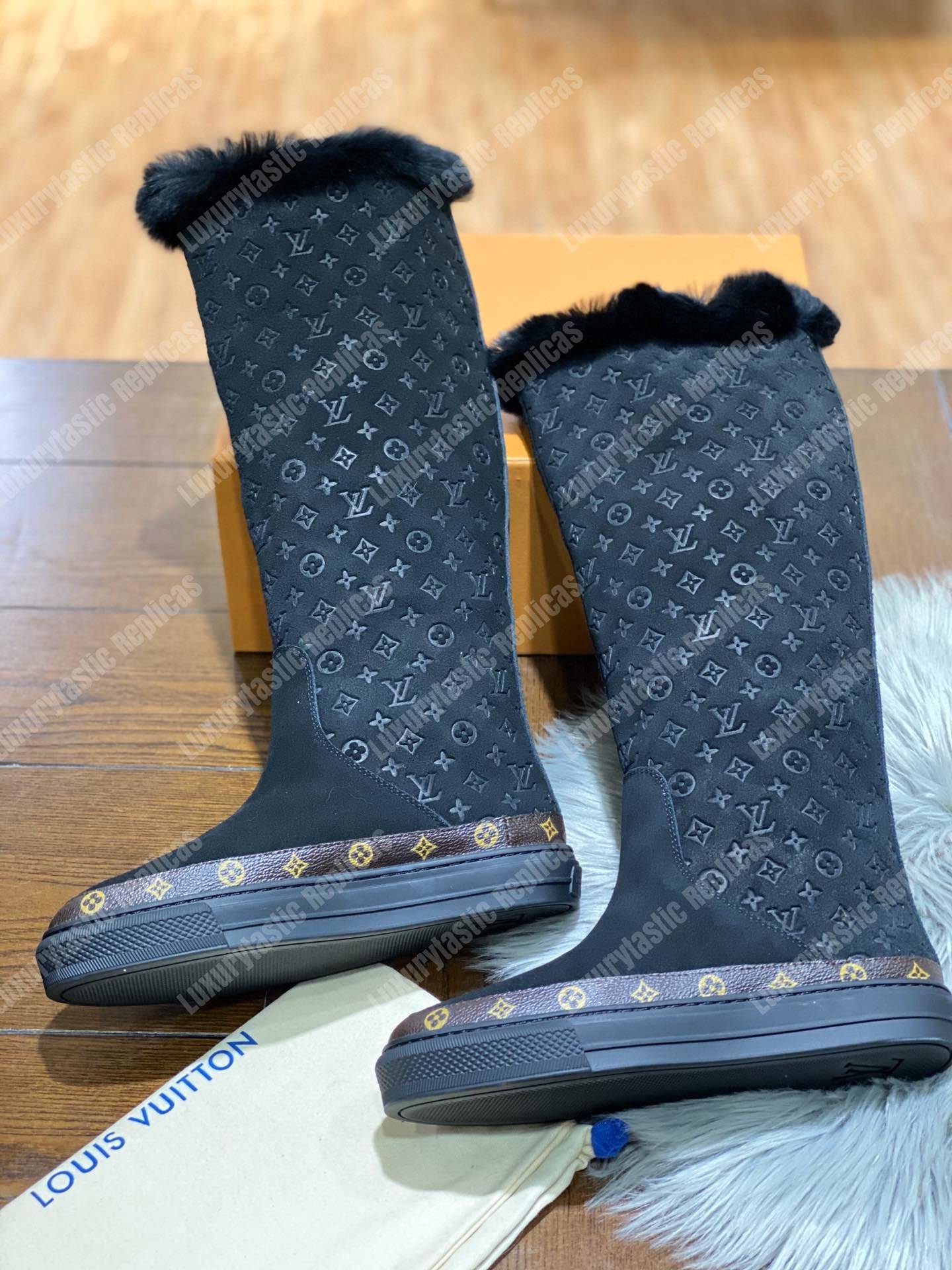 LV Snowball Flat Half Boot Black