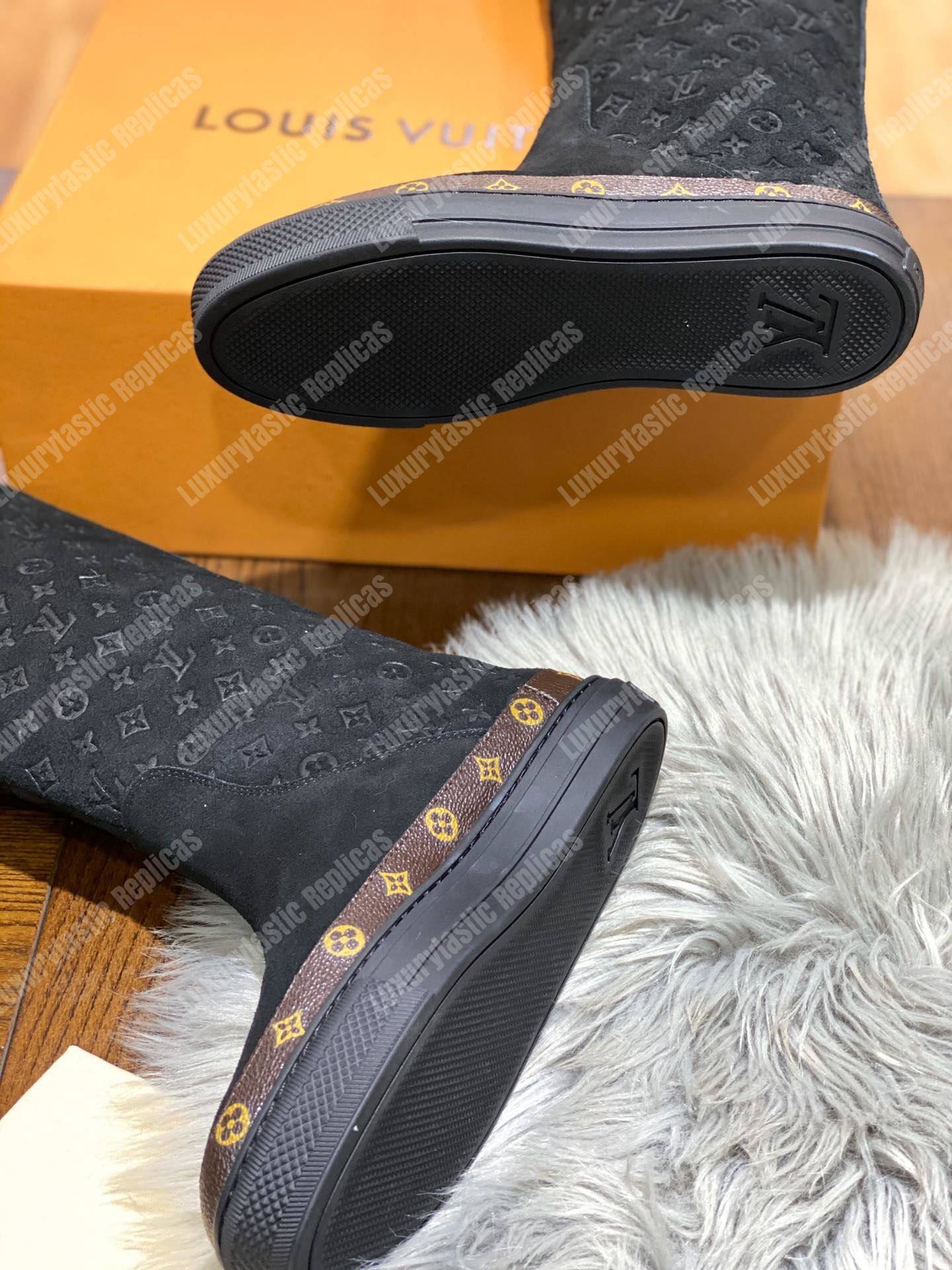 LV Snowball Flat Half Boot Black