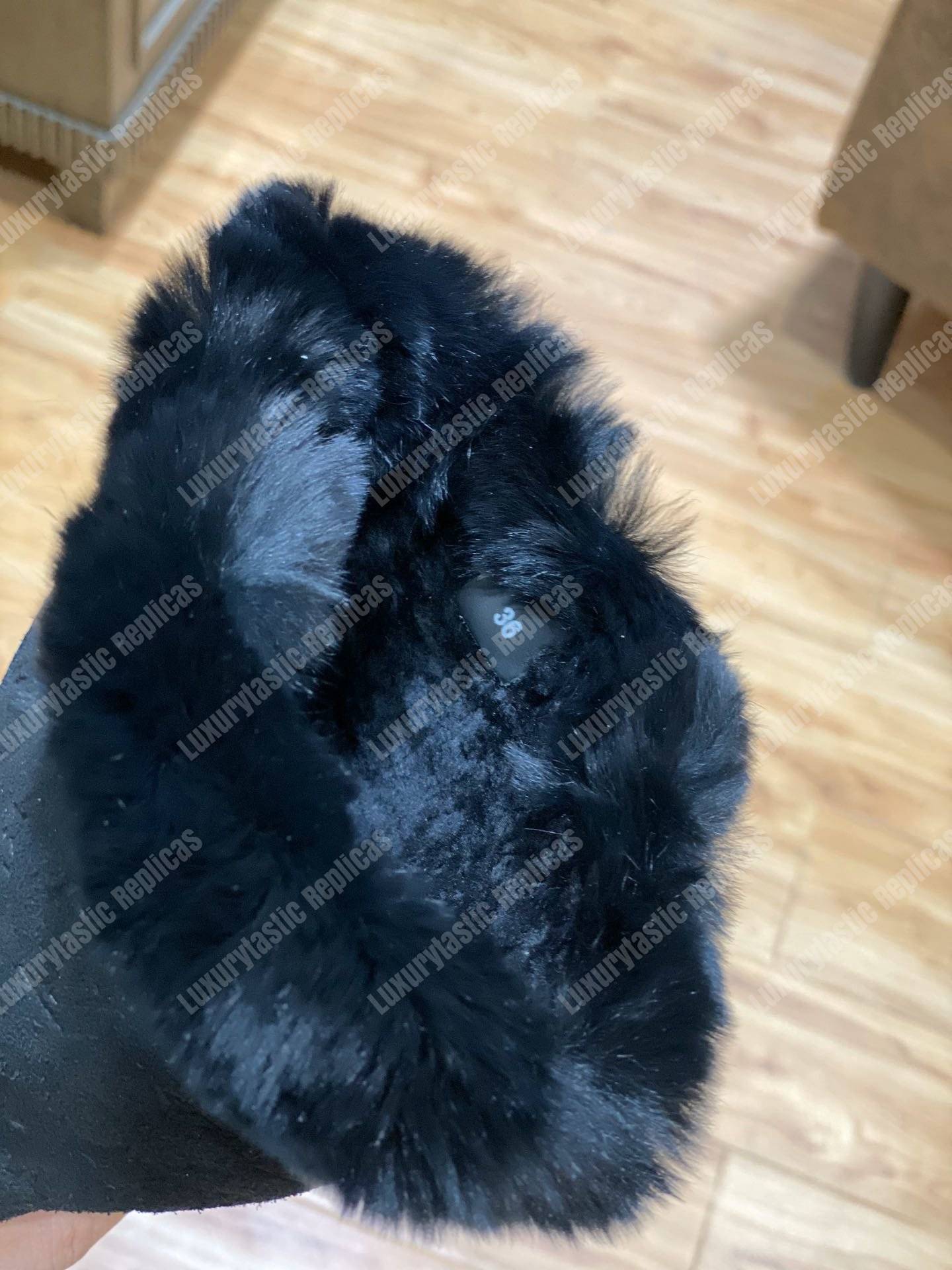 LV Snowball Flat Half Boot Black