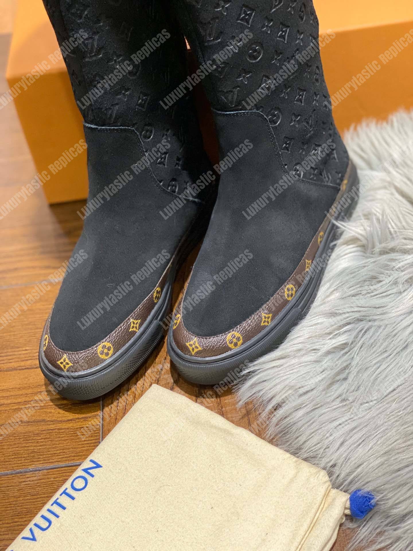 LV Snowball Flat Half Boot Black